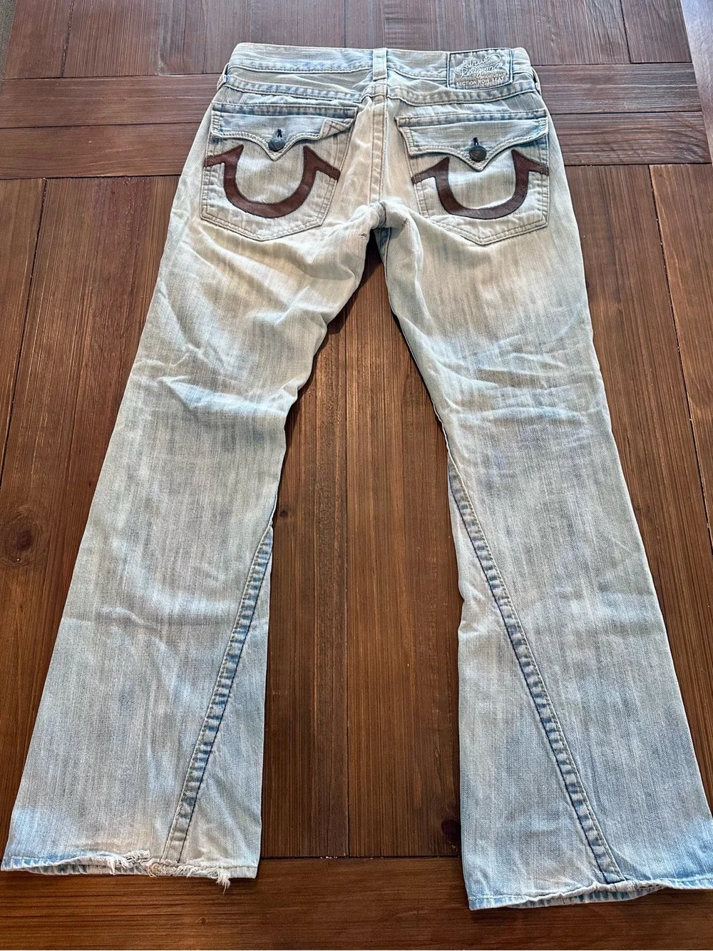 True Religion Vintage Flare Jeans Brown Horseshoe Made in USA